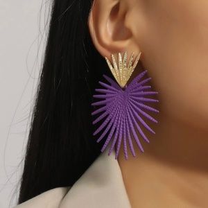 Purple Structured Earrings